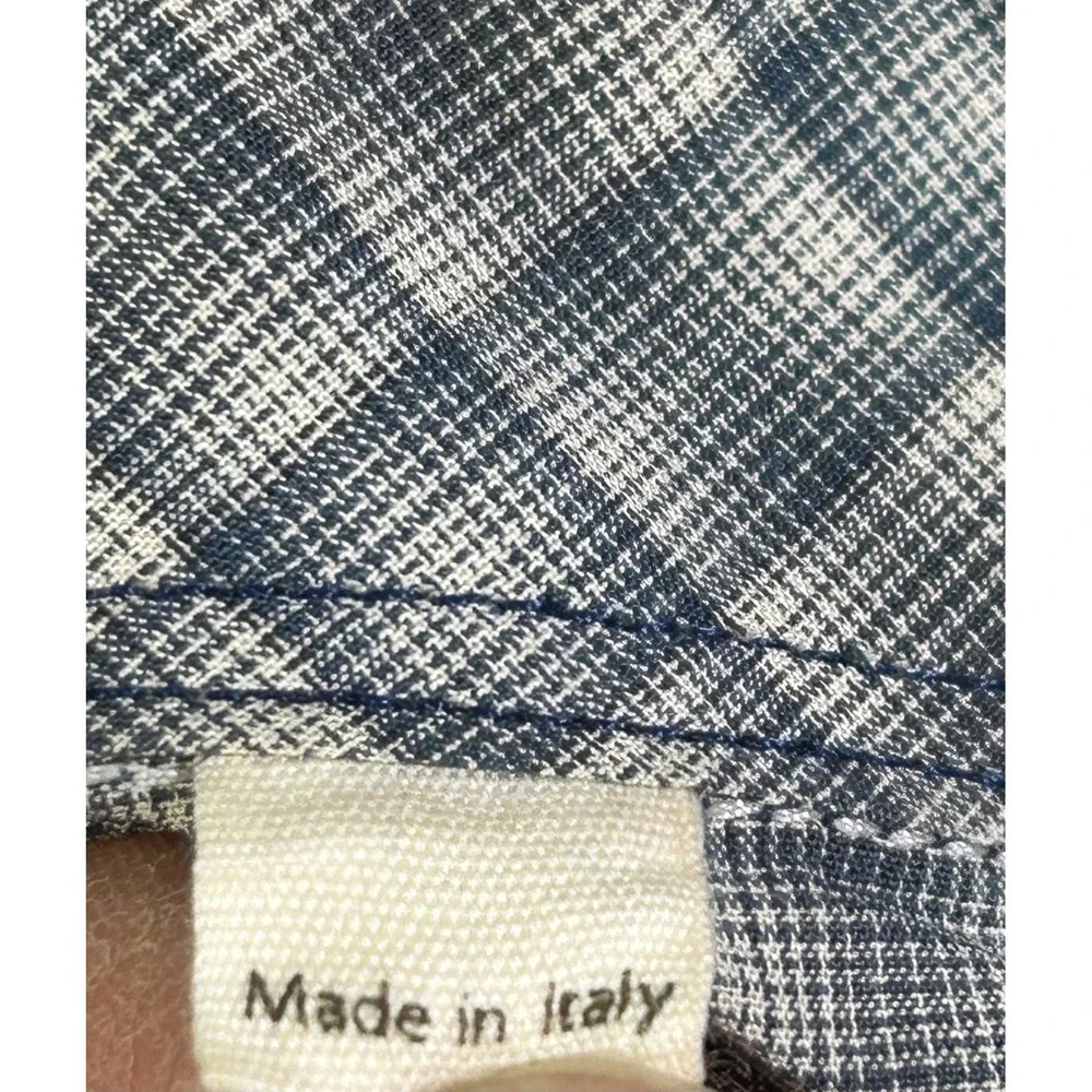 BILLY REID Men's XXL Button Plaid Dress‎ Shirt Long Sleeve MADE IN ITALY